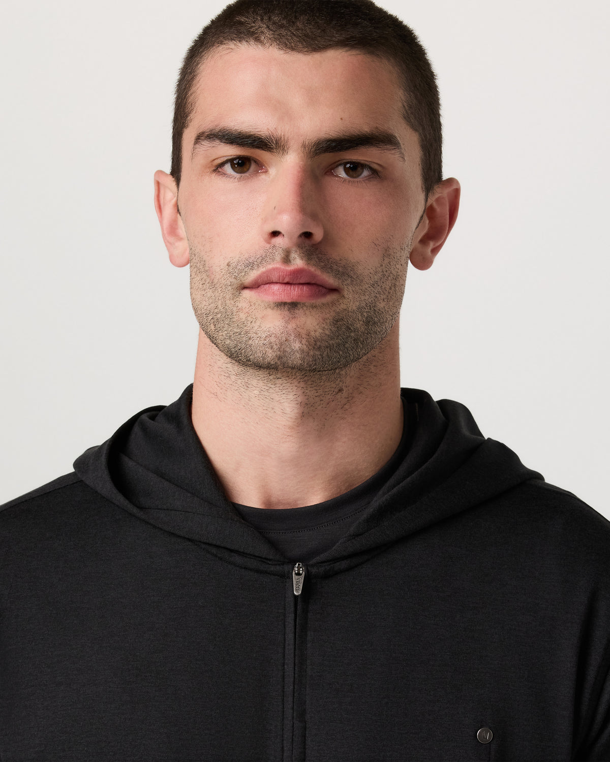 Men Vuori Ponto Full Zip Hoodie Men's Black Heather Hoodie