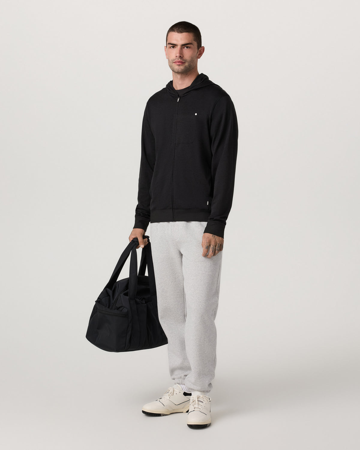 Men Vuori Ponto Full Zip Hoodie Men's Black Heather Hoodie