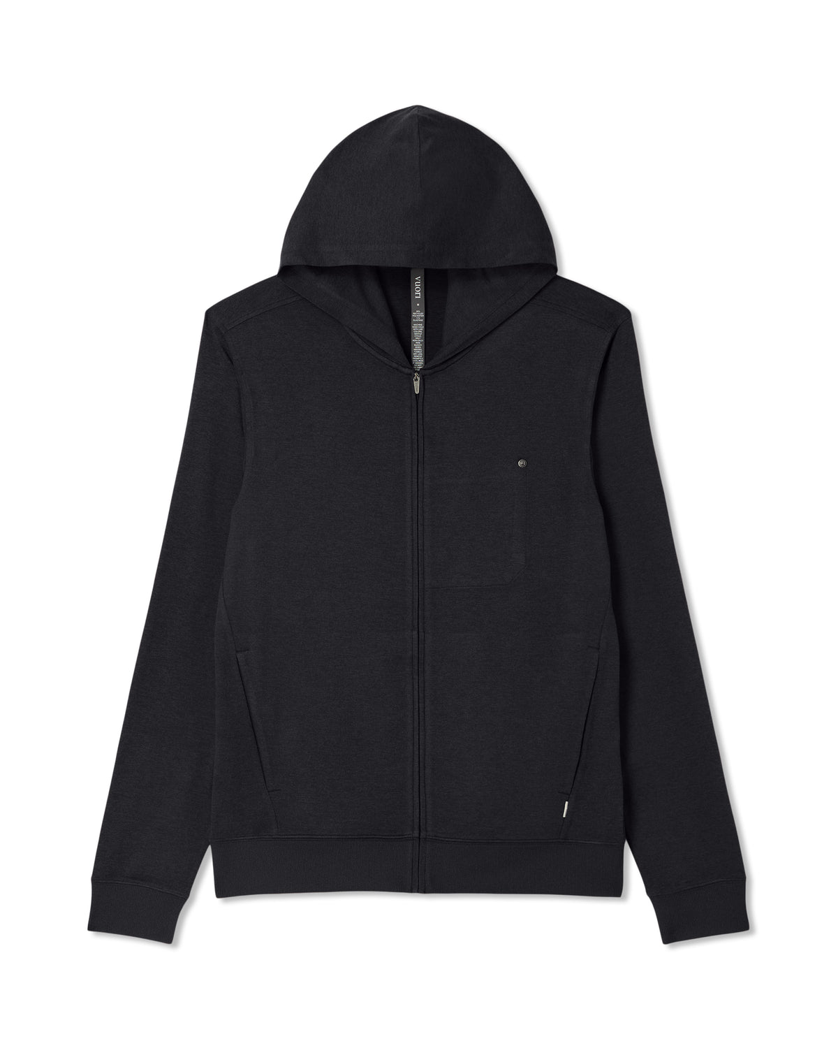 Men Vuori Ponto Full Zip Hoodie Men's Black Heather Hoodie