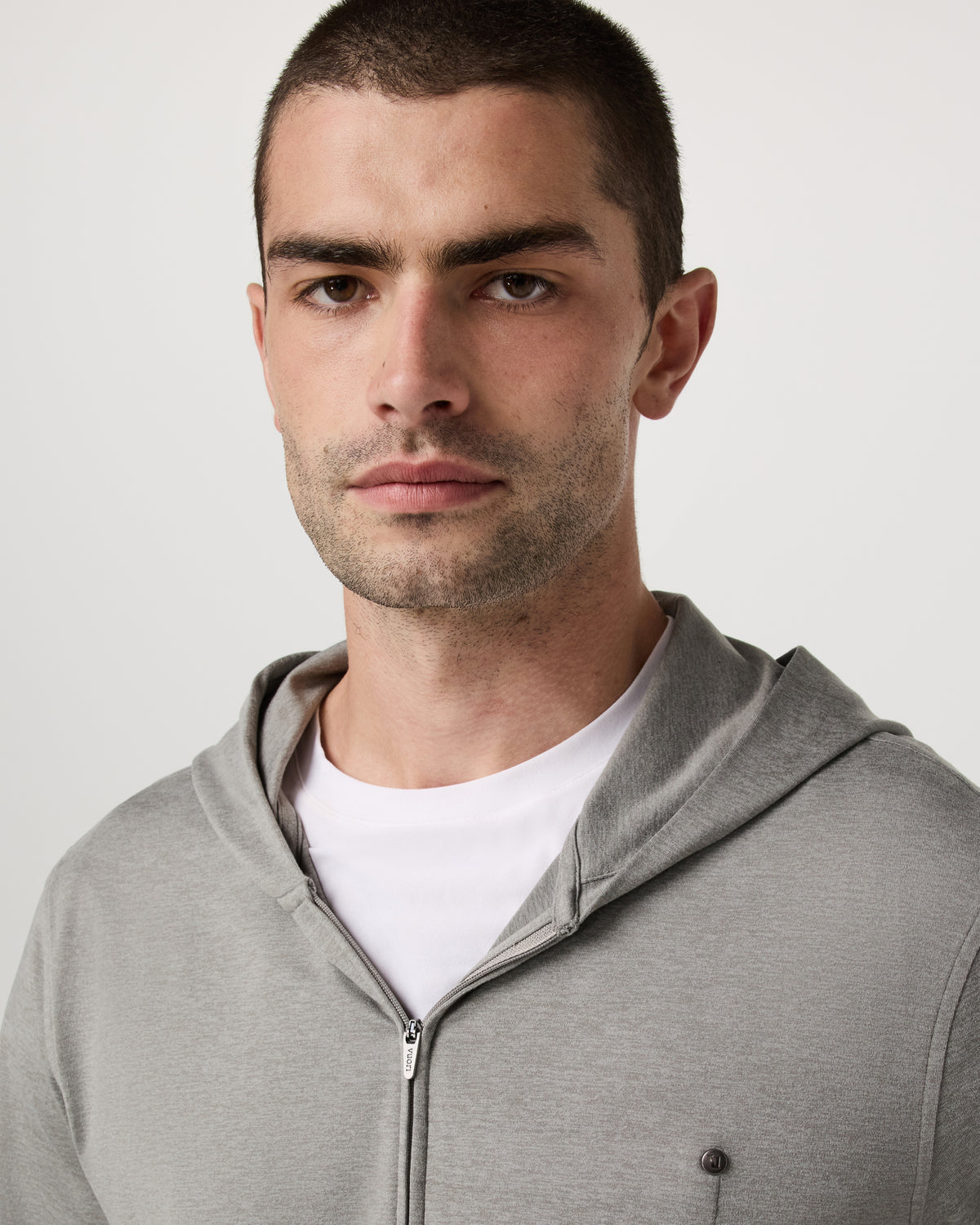 Men Vuori Ponto Full Zip Hoodie Men's Driftwood Heather Hoodie