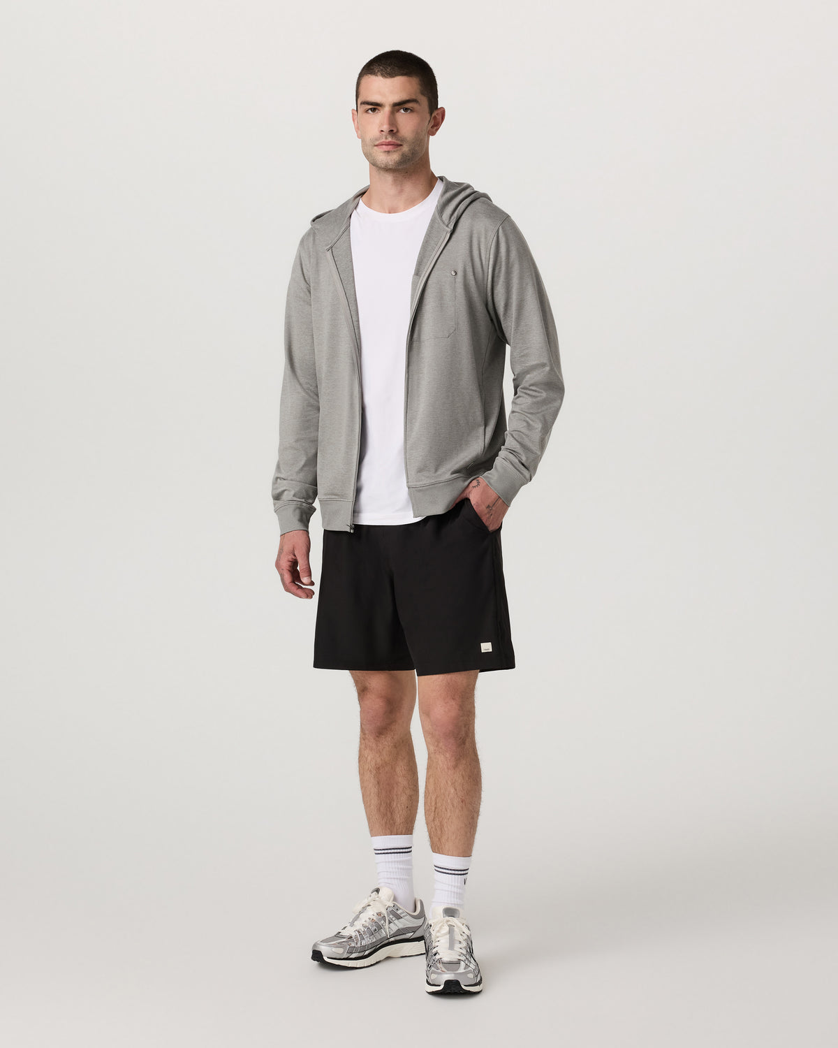 Men Vuori Ponto Full Zip Hoodie Men's Driftwood Heather Hoodie