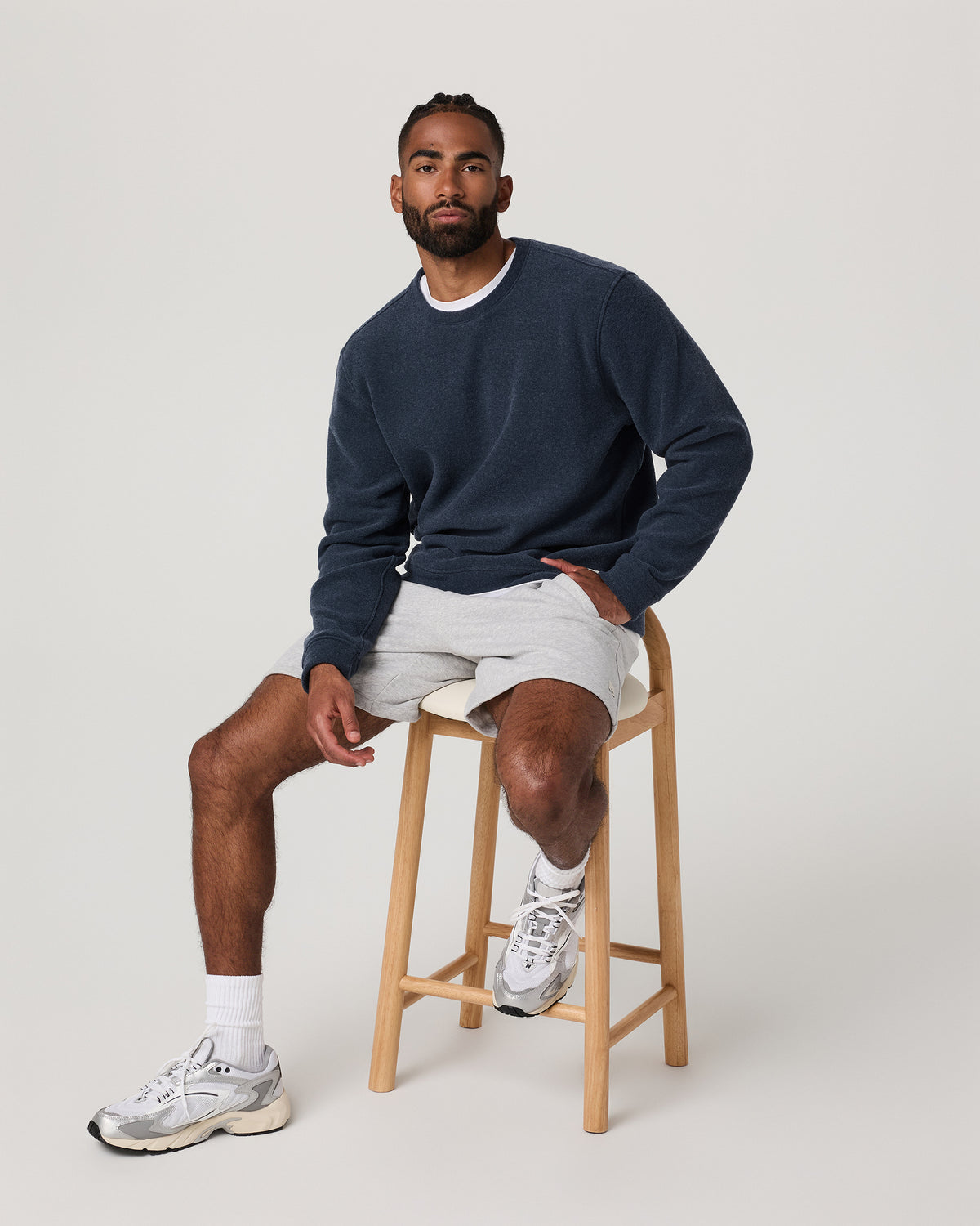 Men Vuori Beach Fleece Crew Men's Ink Heather Crewneck