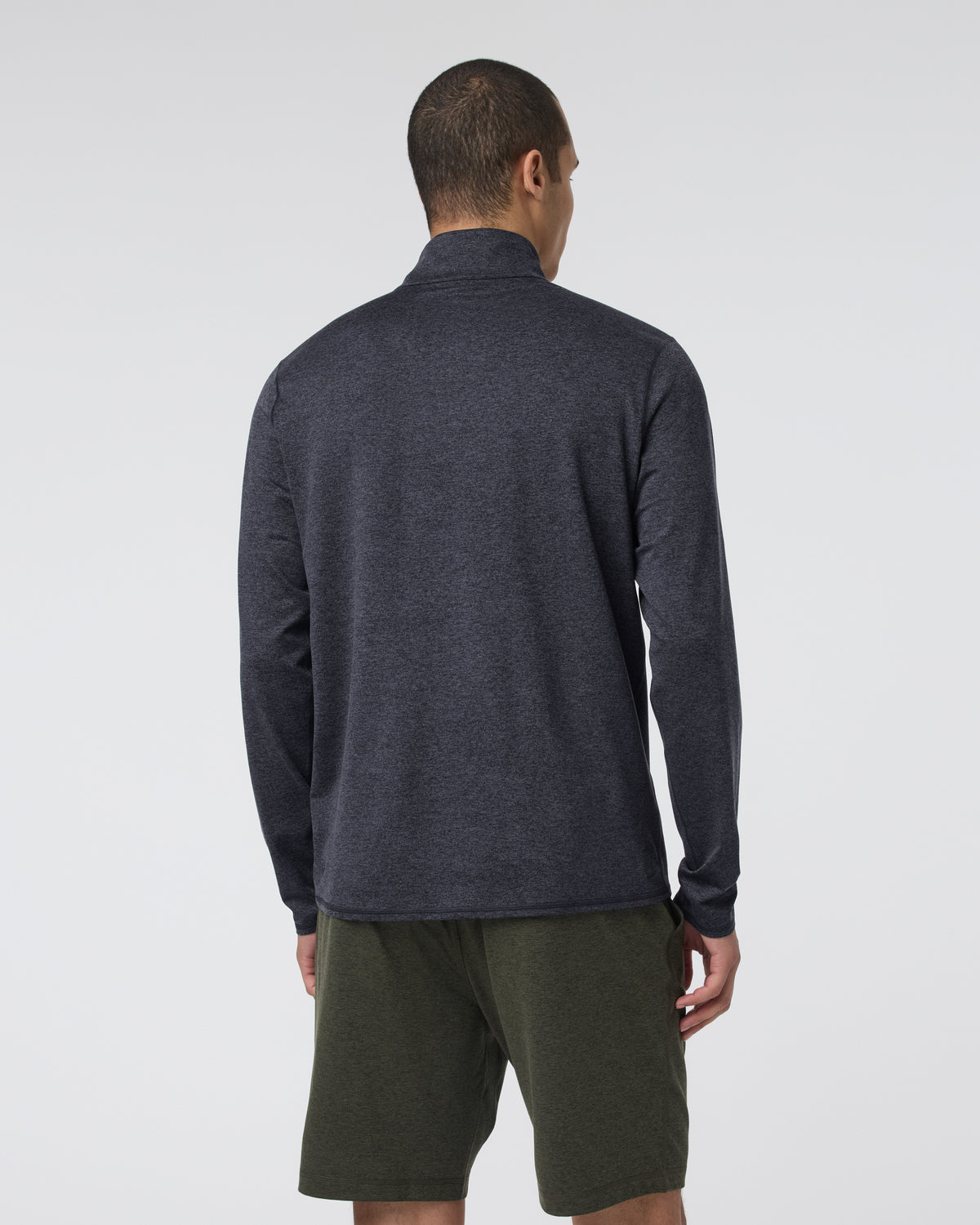 Men Vuori Ponto Half Zip Mock Neck Charcoal Heather