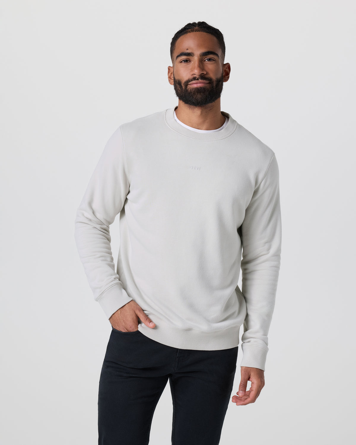 Men Vuori Cypress Logo Crew Salt