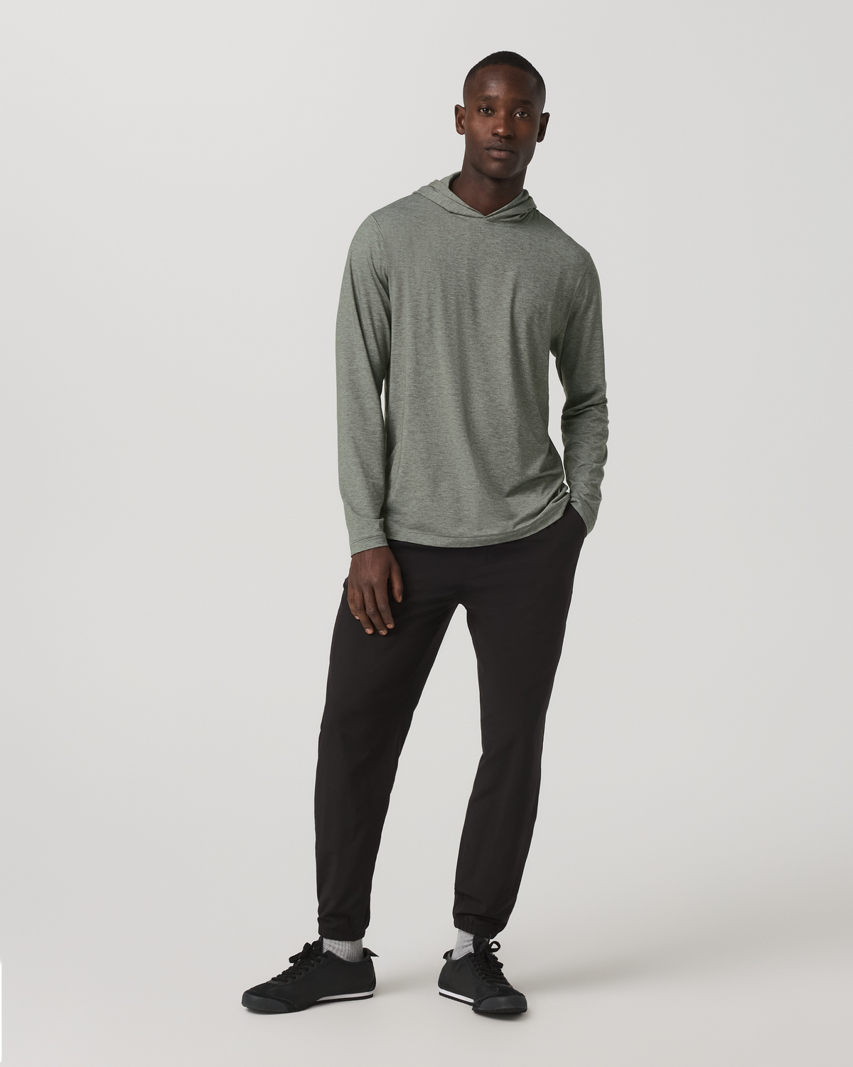 Men Vuori Long Sleeve Everyday Fitness Hoodie River Rock Heather