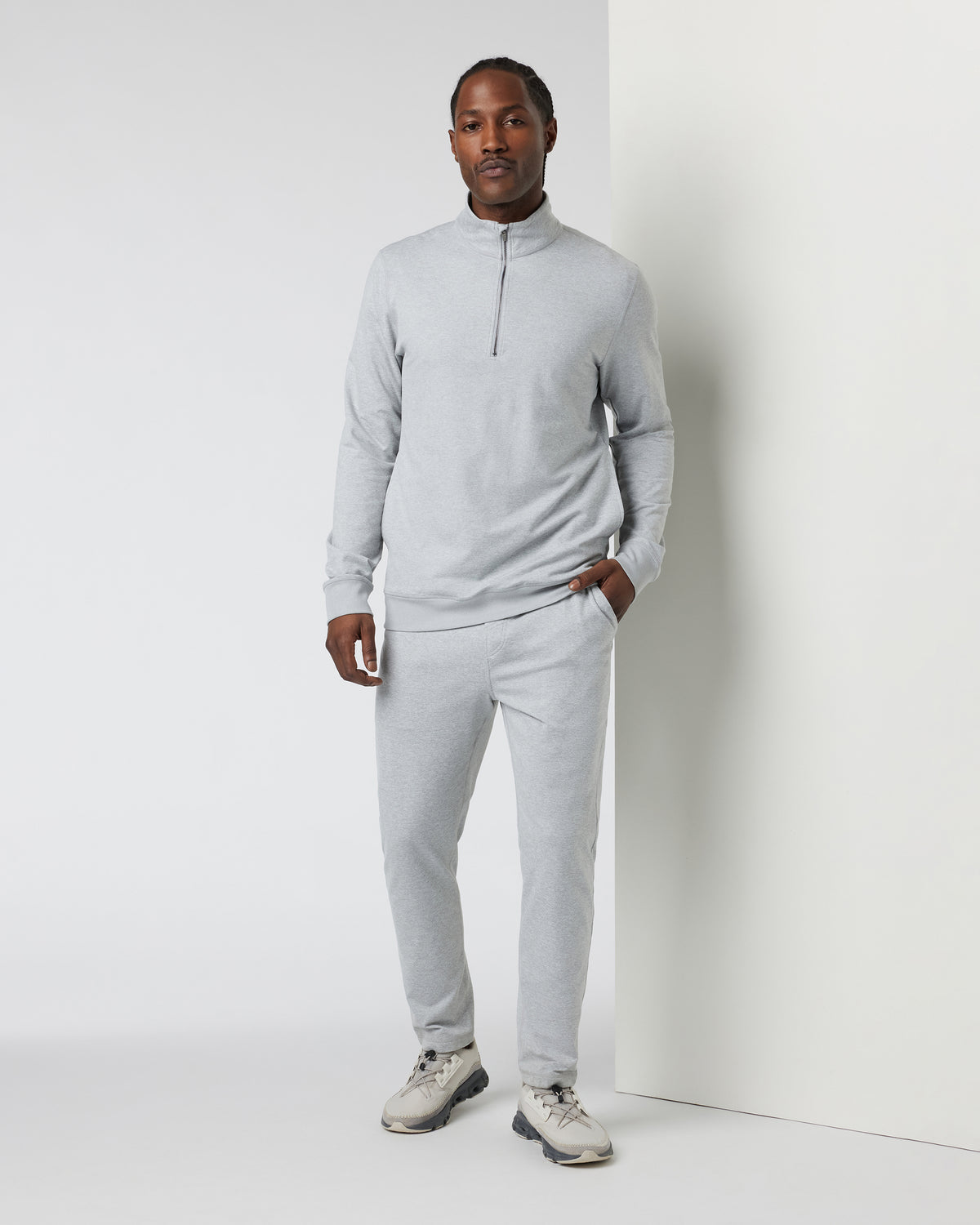 Men Vuori Coronado Half Zip Men's Light Grey Sweatshirt