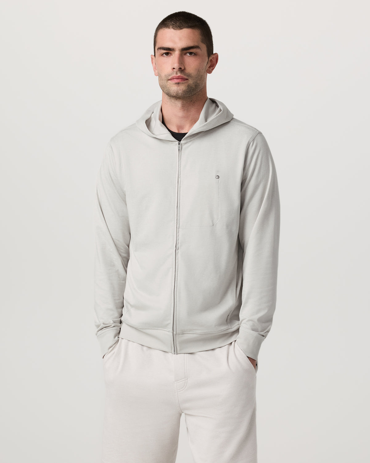 Men Vuori Ponto Full Zip Hoodie Men's Salt Heather Hoodie
