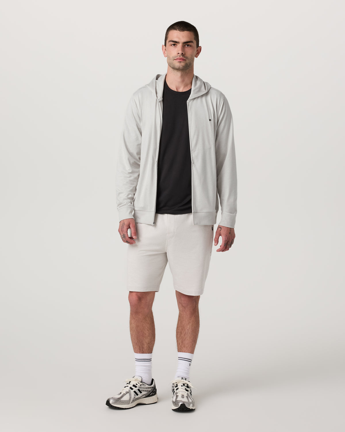 Men Vuori Ponto Full Zip Hoodie Men's Salt Heather Hoodie