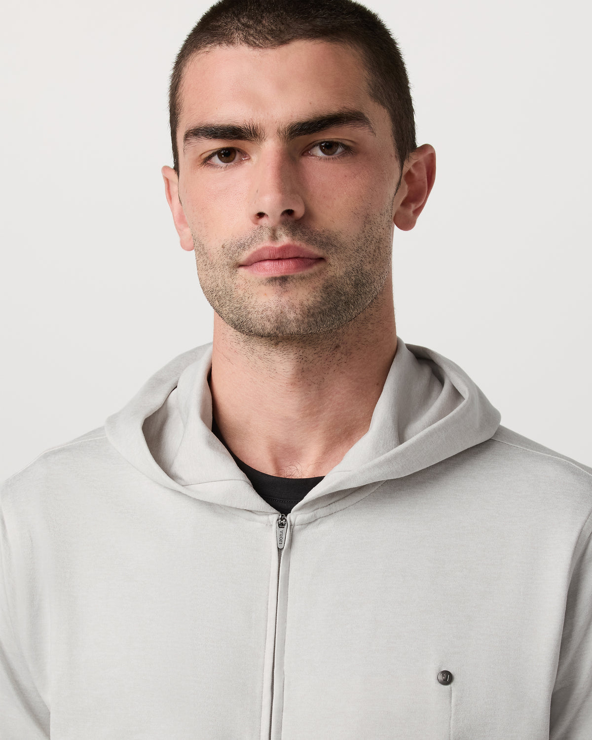 Men Vuori Ponto Full Zip Hoodie Men's Salt Heather Hoodie