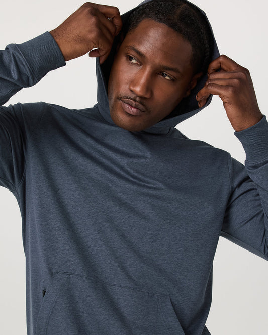 Men Vuori Sunday Hoodie 2.0 Men's Azure Heather Athletic Hoodie