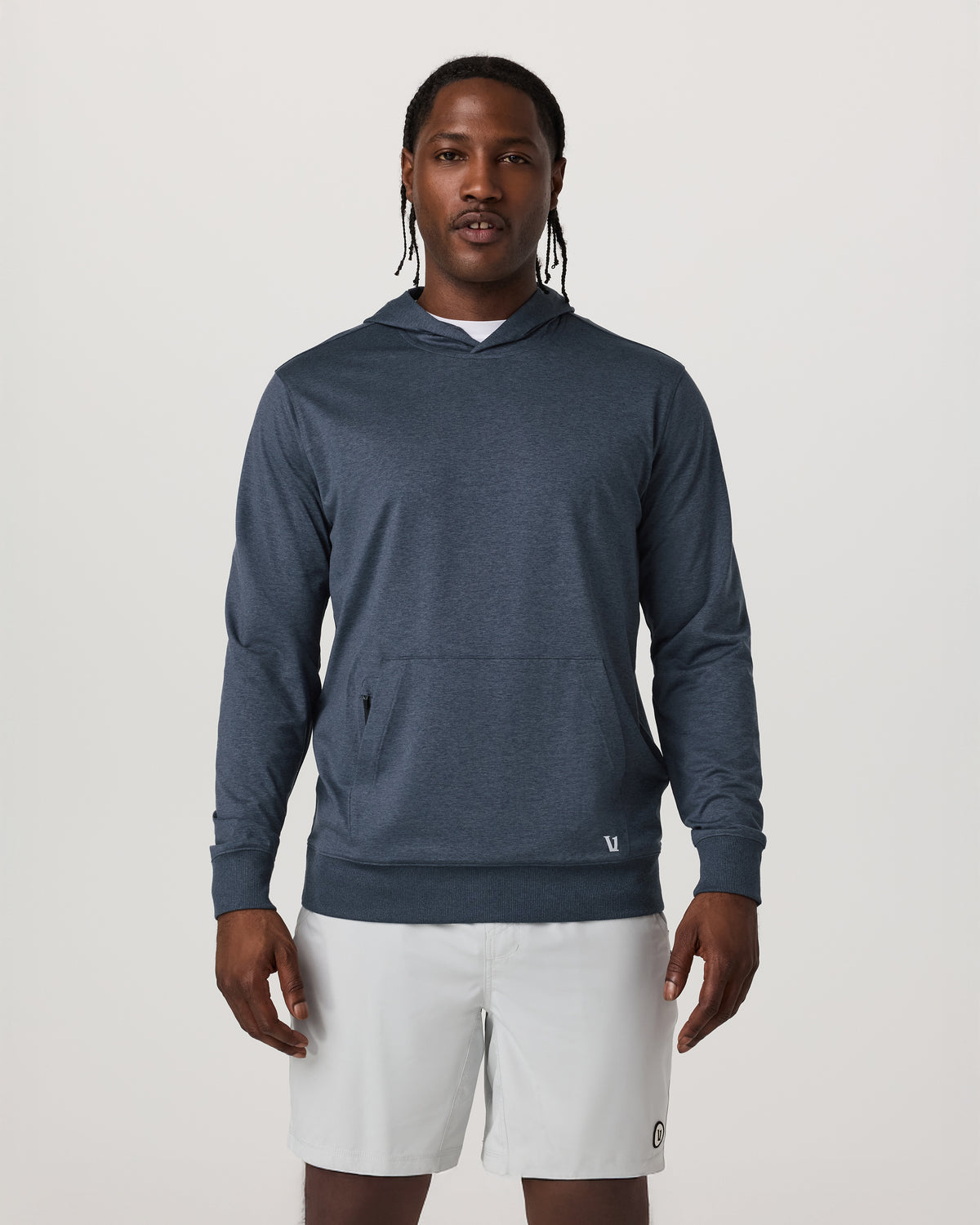 Men Vuori Sunday Hoodie 2.0 Men's Azure Heather Athletic Hoodie