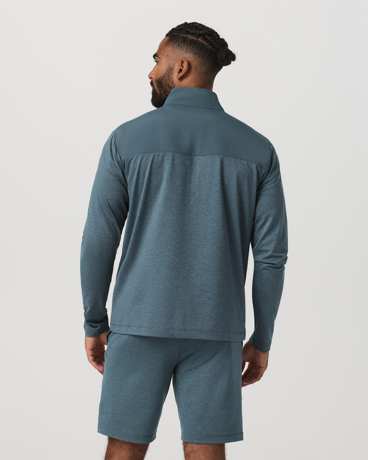 Men Vuori Sunday Element Half Zip Men's Blue Sea Heather Layer