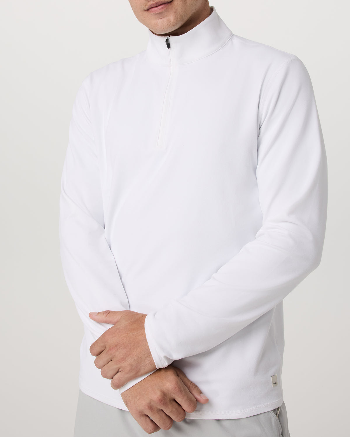 Men Vuori Ponto 1/2 Zip Mock Neck Men's White Mock Neck Top