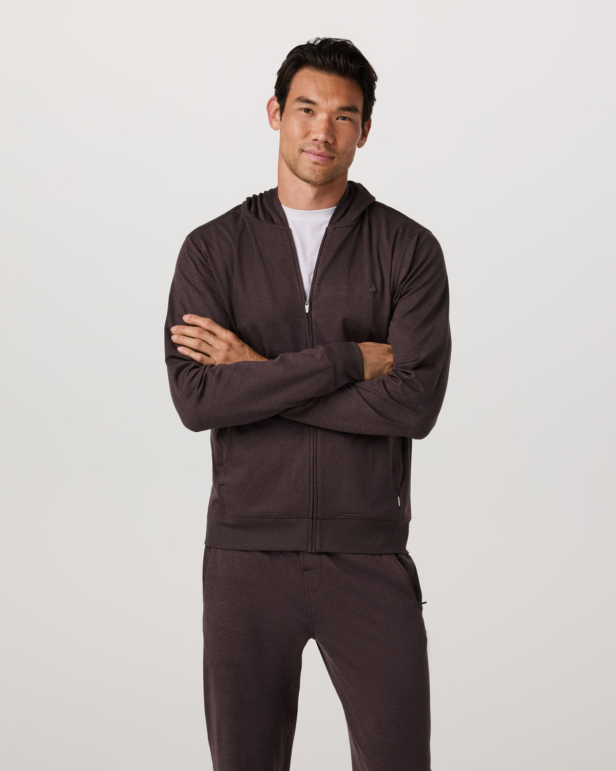 Men Vuori Ponto Full Zip Hoodie Men's Sangria Heather Hoodie