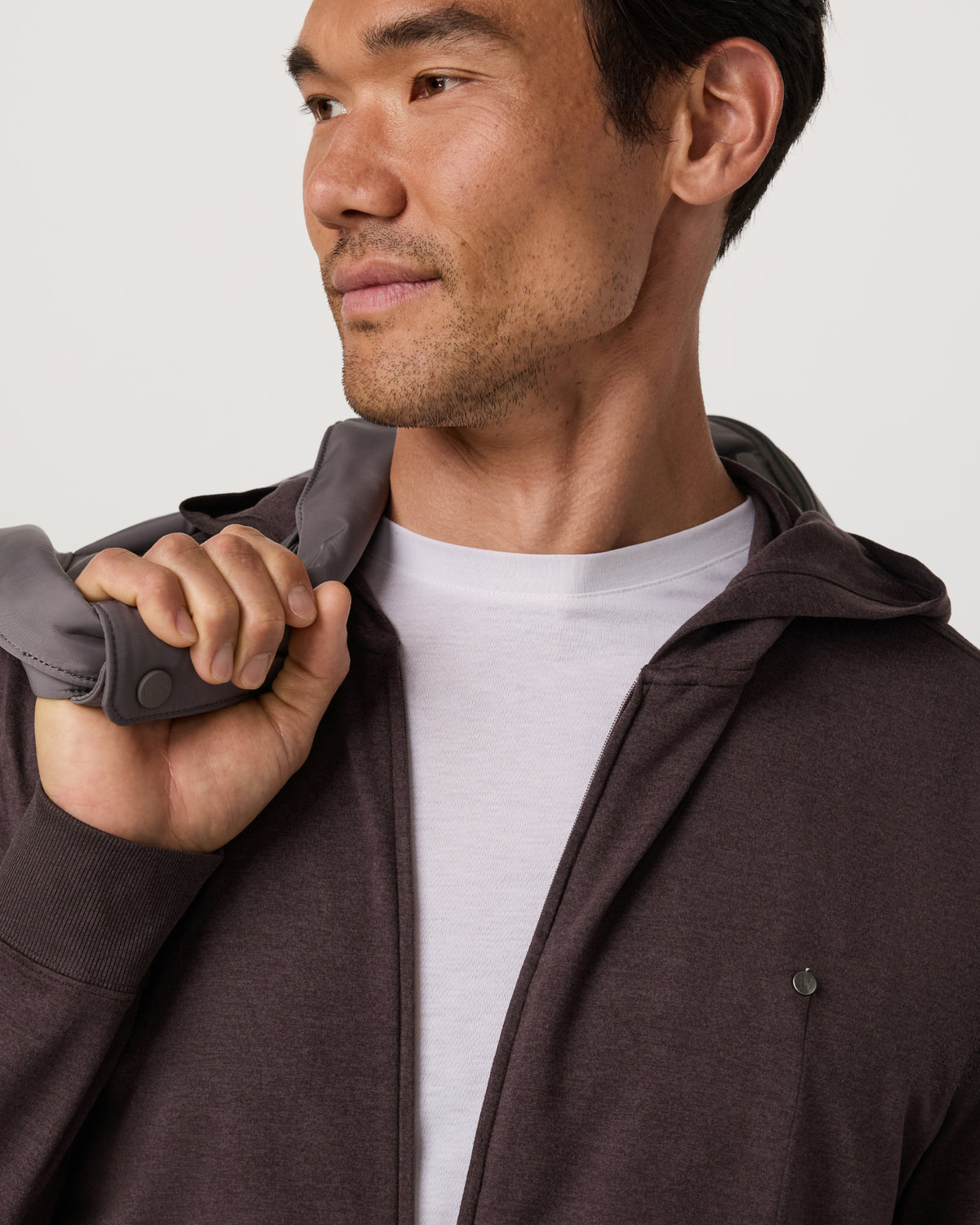 Men Vuori Ponto Full Zip Hoodie Men's Sangria Heather Hoodie