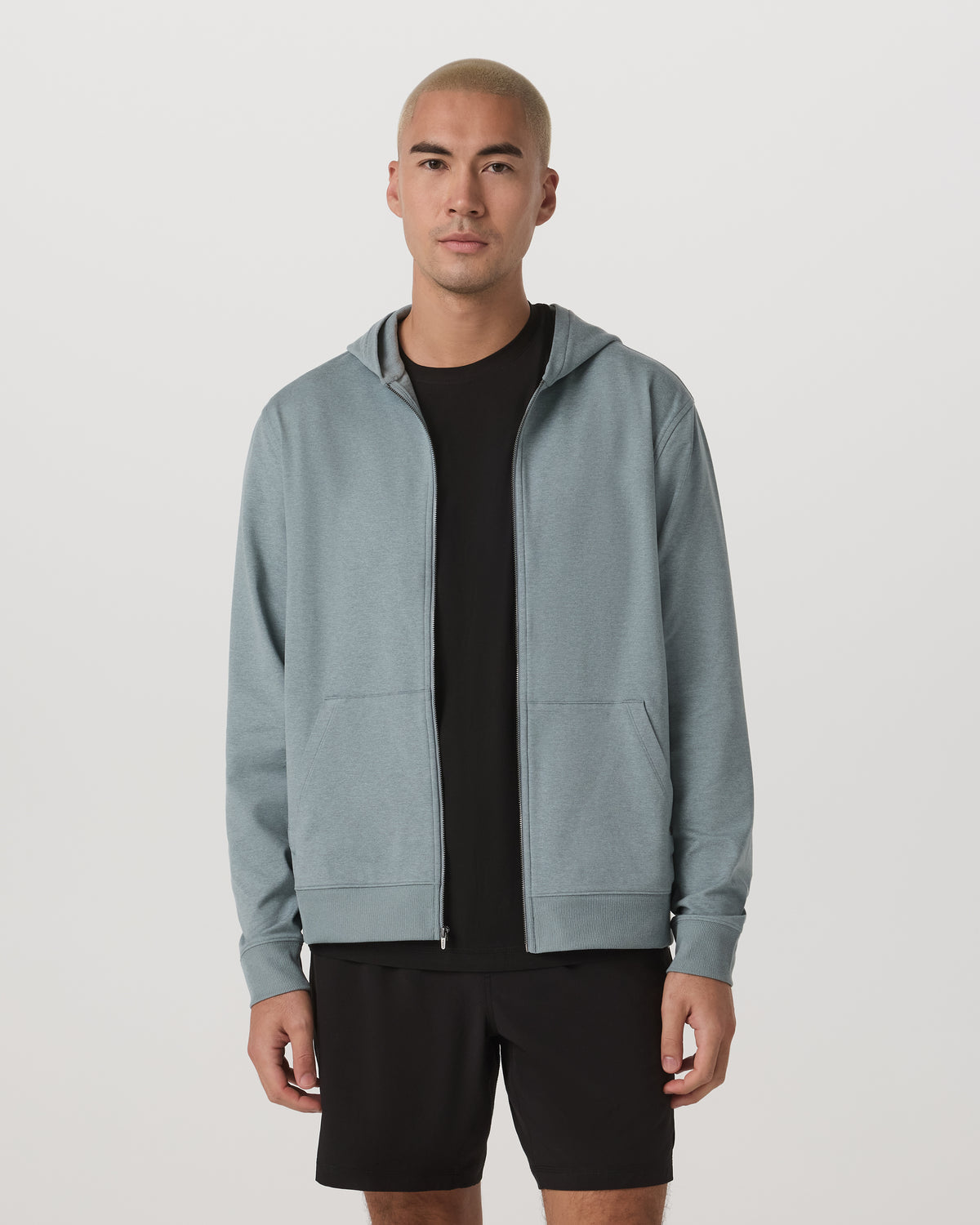 Men Vuori Coronado Full Zip Hoodie 2.0 Misty Blue Heather Jacket