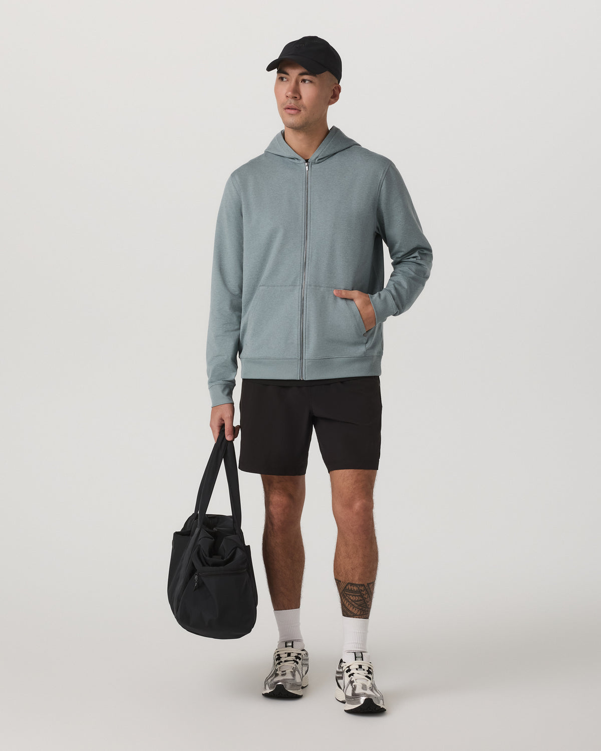 Men Vuori Coronado Full Zip Hoodie 2.0 Misty Blue Heather Jacket