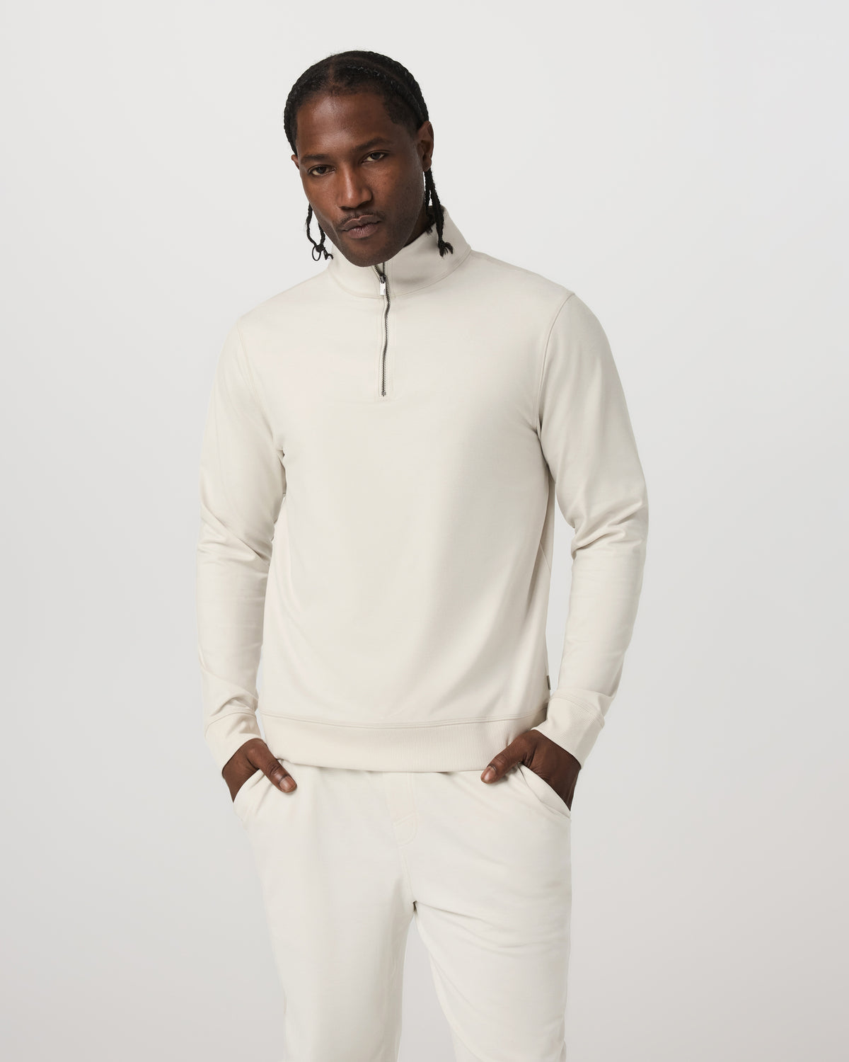 Men Vuori Coronado Half Zip Men's Ivory Heather Pullover