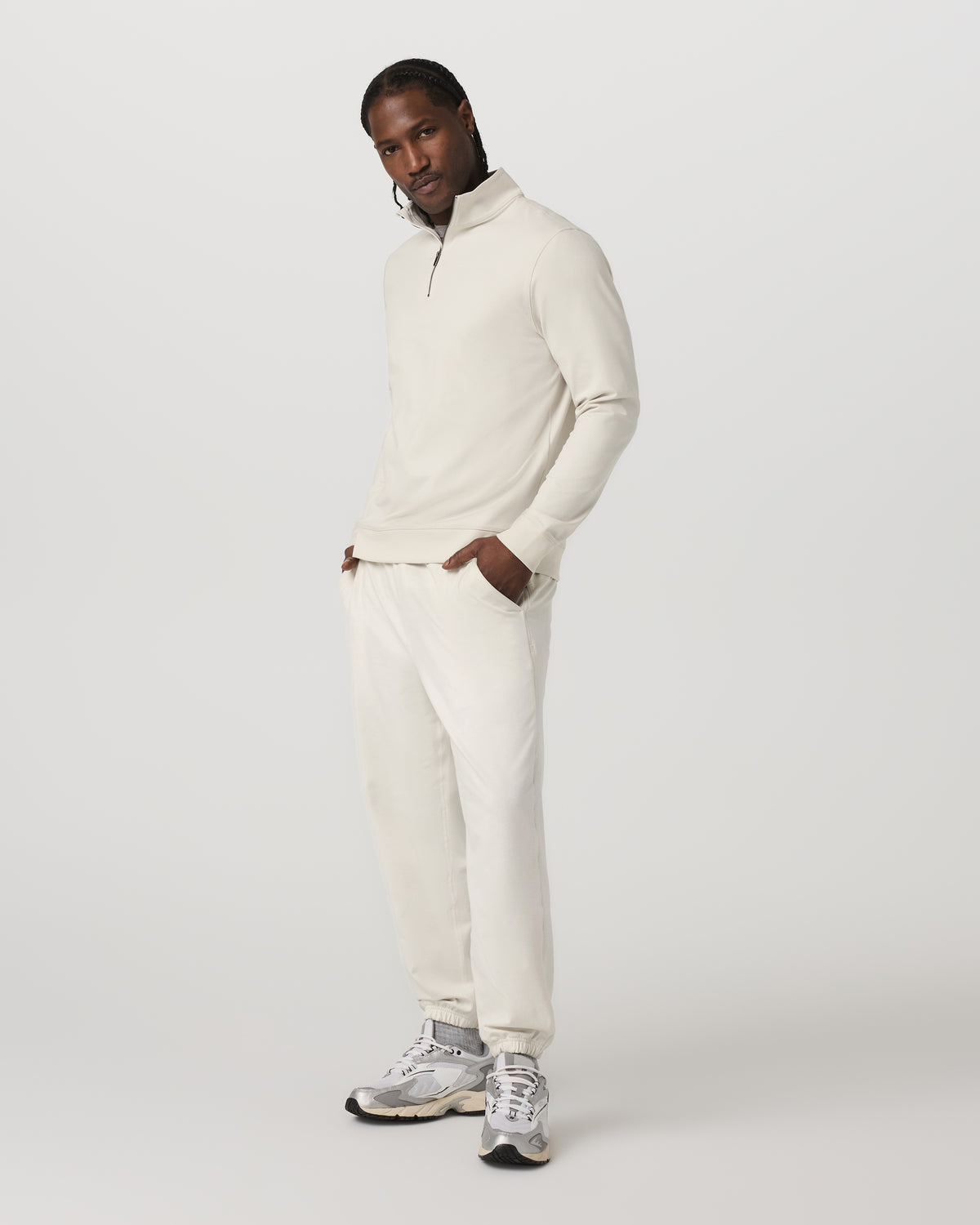 Men Vuori Coronado Half Zip Men's Ivory Heather Pullover