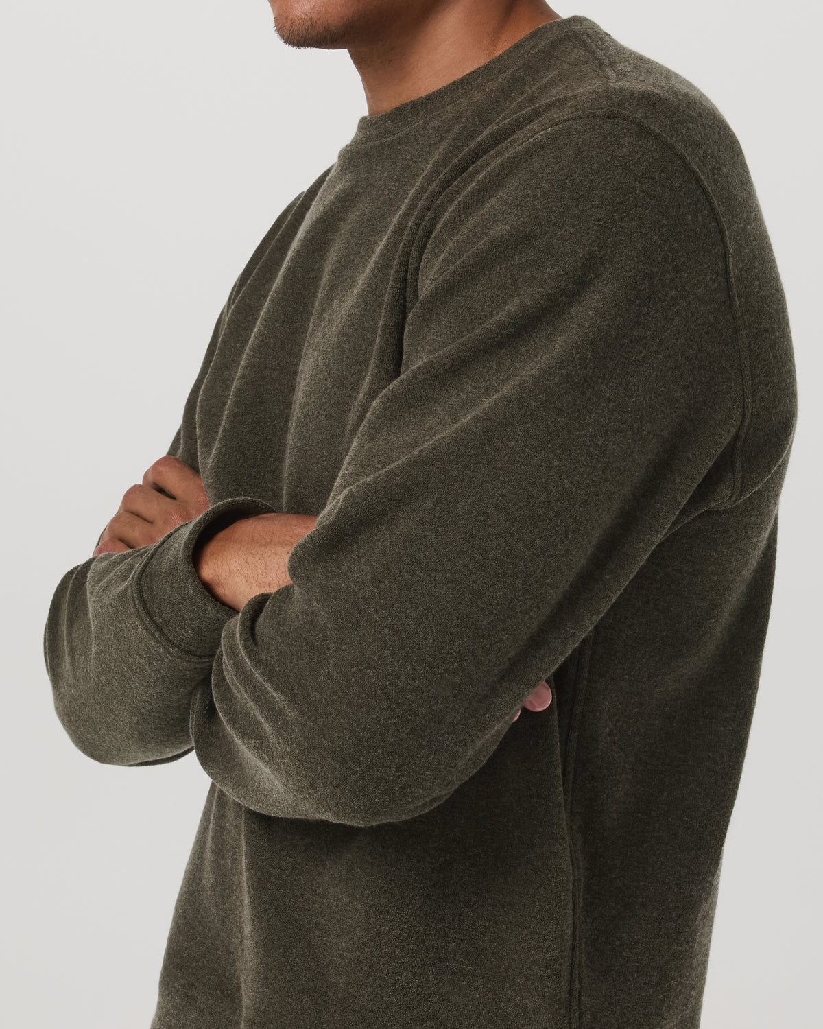 Men Vuori Beach Fleece Crew Men's Dark Oregano Heather Sweatshirt