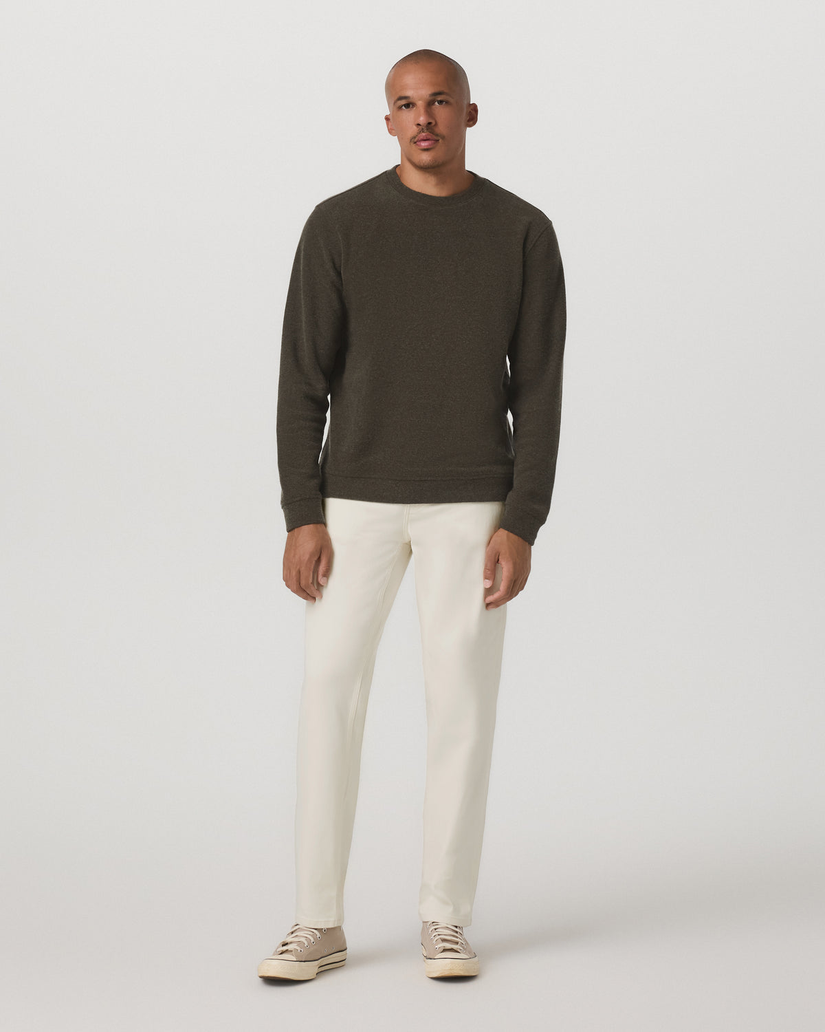 Men Vuori Beach Fleece Crew Men's Dark Oregano Heather Sweatshirt