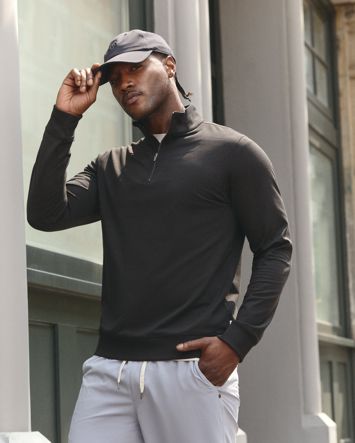 Men Vuori Coronado Half Zip Black Heather