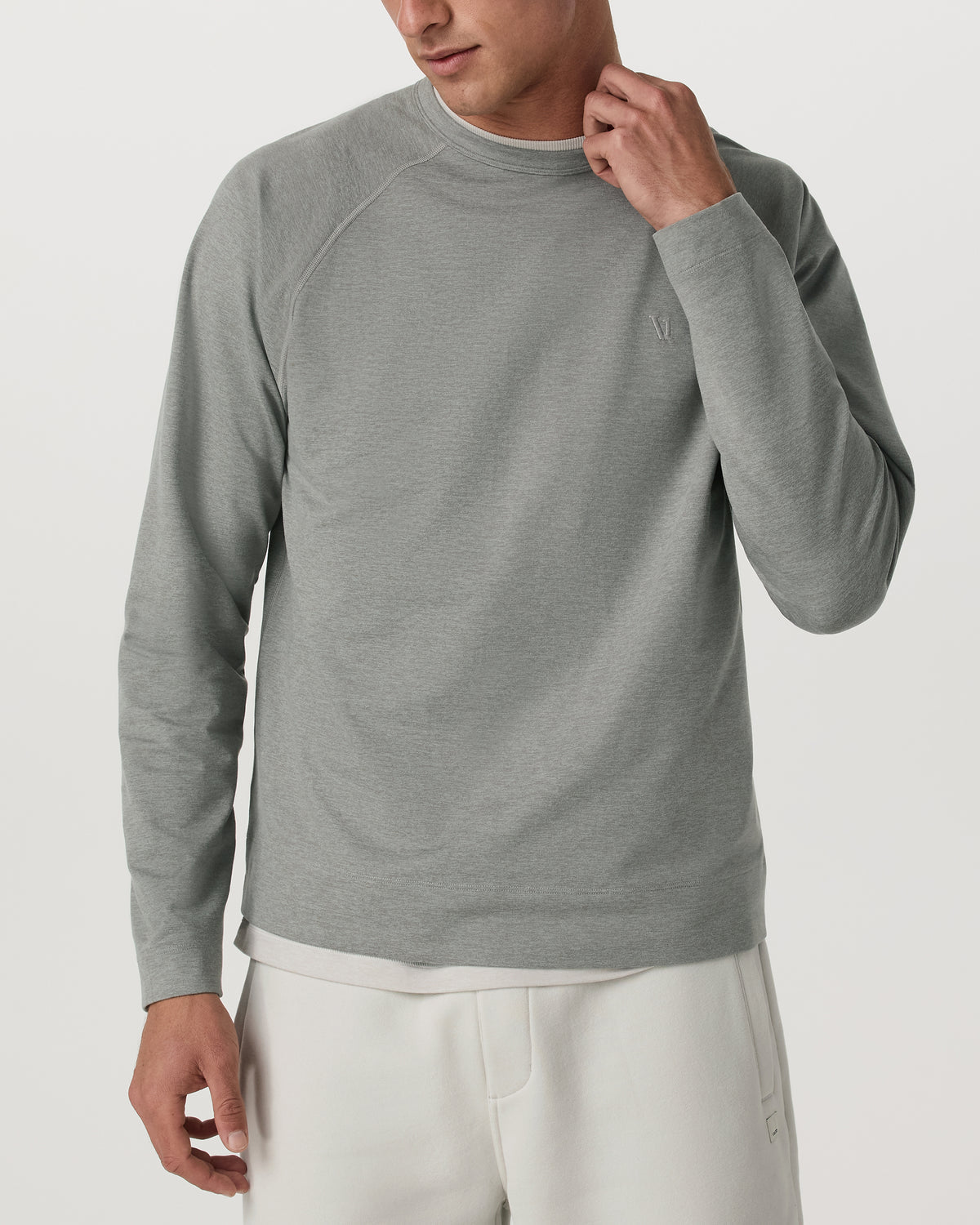 Men Vuori Coronado Crew - Relaxed Fit Driftwood Heather Crewneck