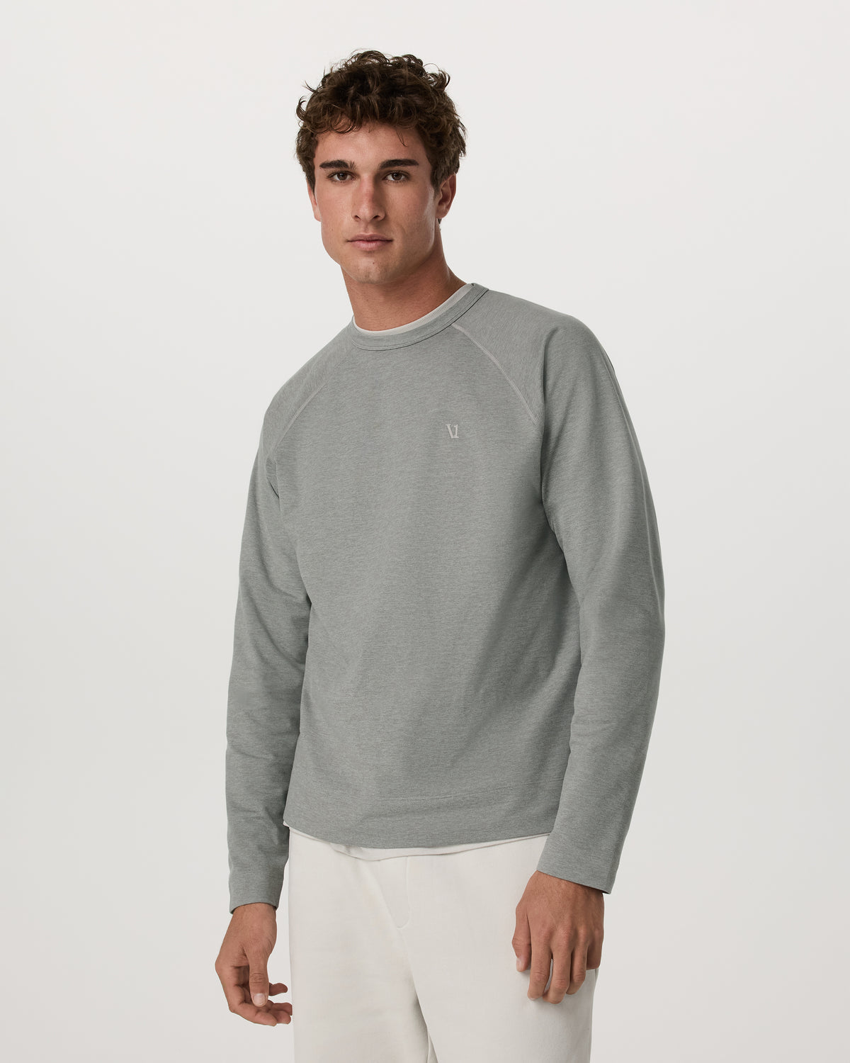 Men Vuori Coronado Crew - Relaxed Fit Driftwood Heather Crewneck