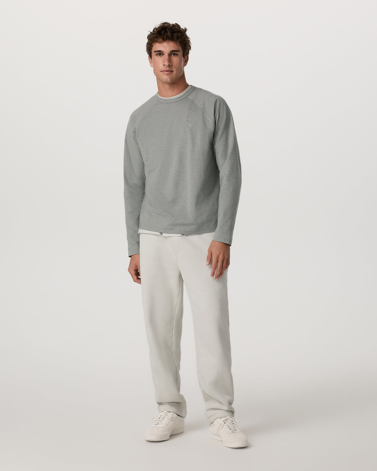 Men Vuori Coronado Crew - Relaxed Fit Driftwood Heather Crewneck