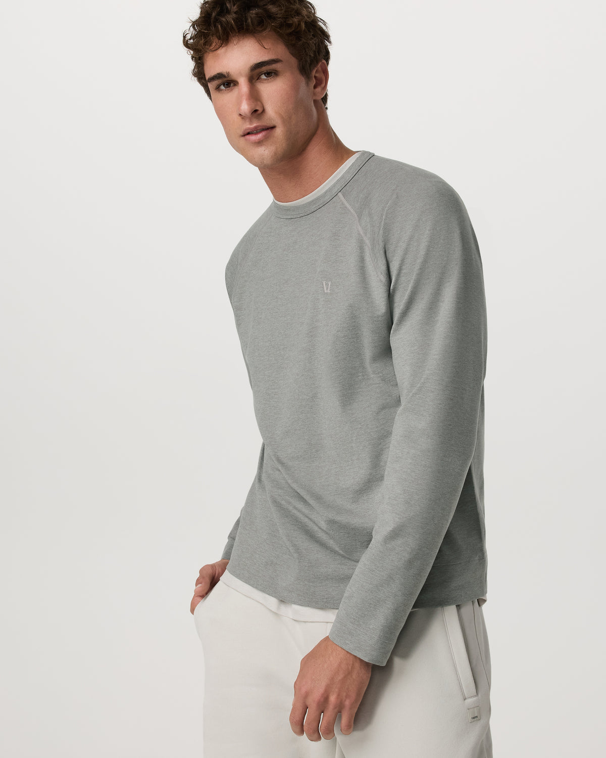Men Vuori Coronado Crew - Relaxed Fit Driftwood Heather Crewneck