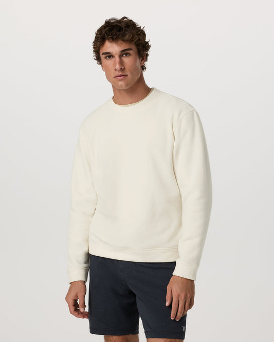 Men Vuori Beach Fleece Crew Men's Bone Heather Crewneck