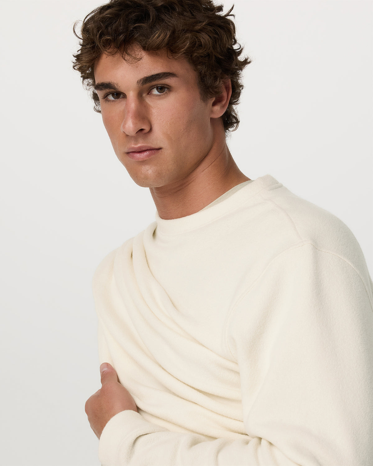 Men Vuori Beach Fleece Crew Men's Bone Heather Crewneck