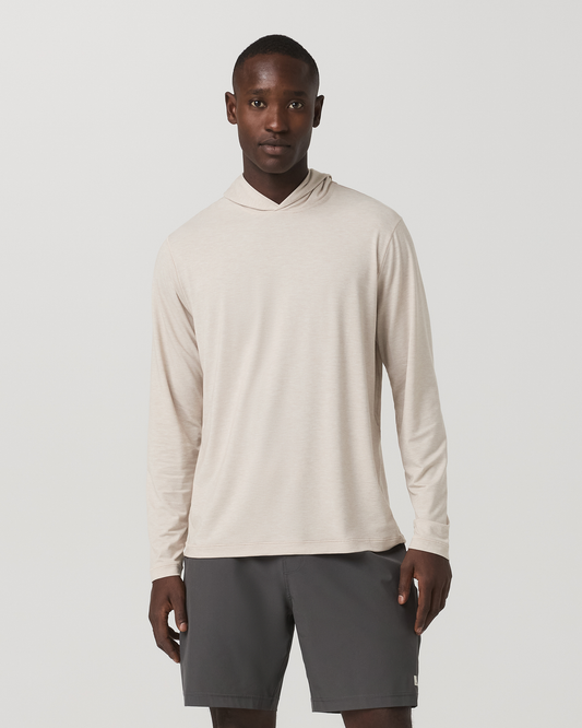 Men Vuori Men's Long Sleeve Everyday Fitness Hoodie Oatmeal Heather
