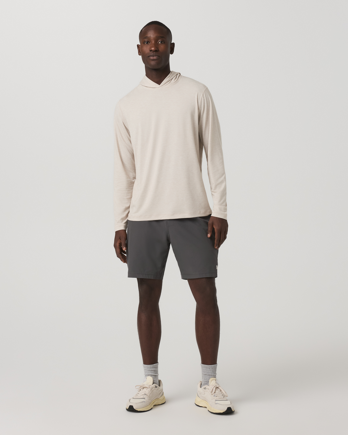 Men Vuori Men's Long Sleeve Everyday Fitness Hoodie Oatmeal Heather