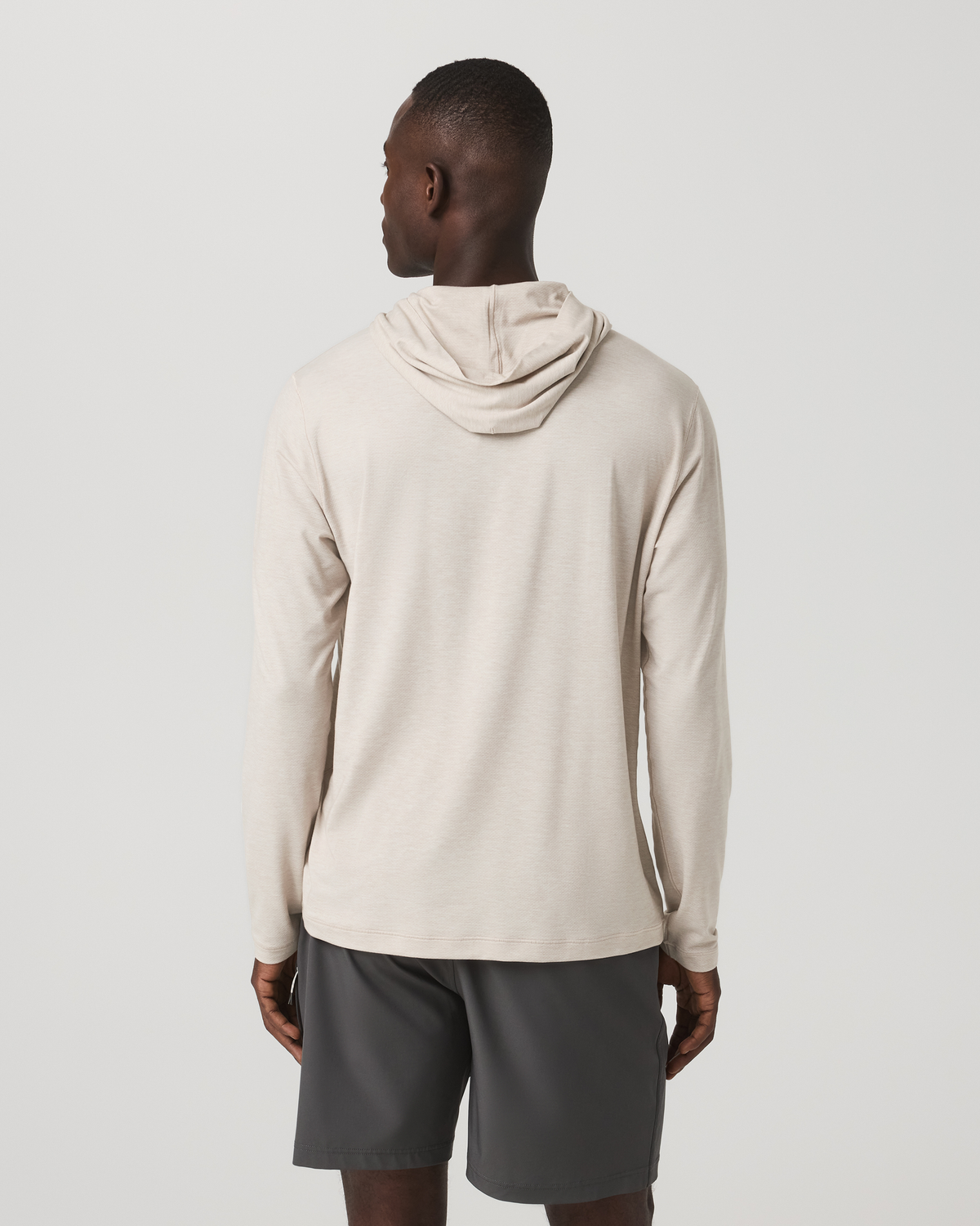 Men Vuori Men's Long Sleeve Everyday Fitness Hoodie Oatmeal Heather