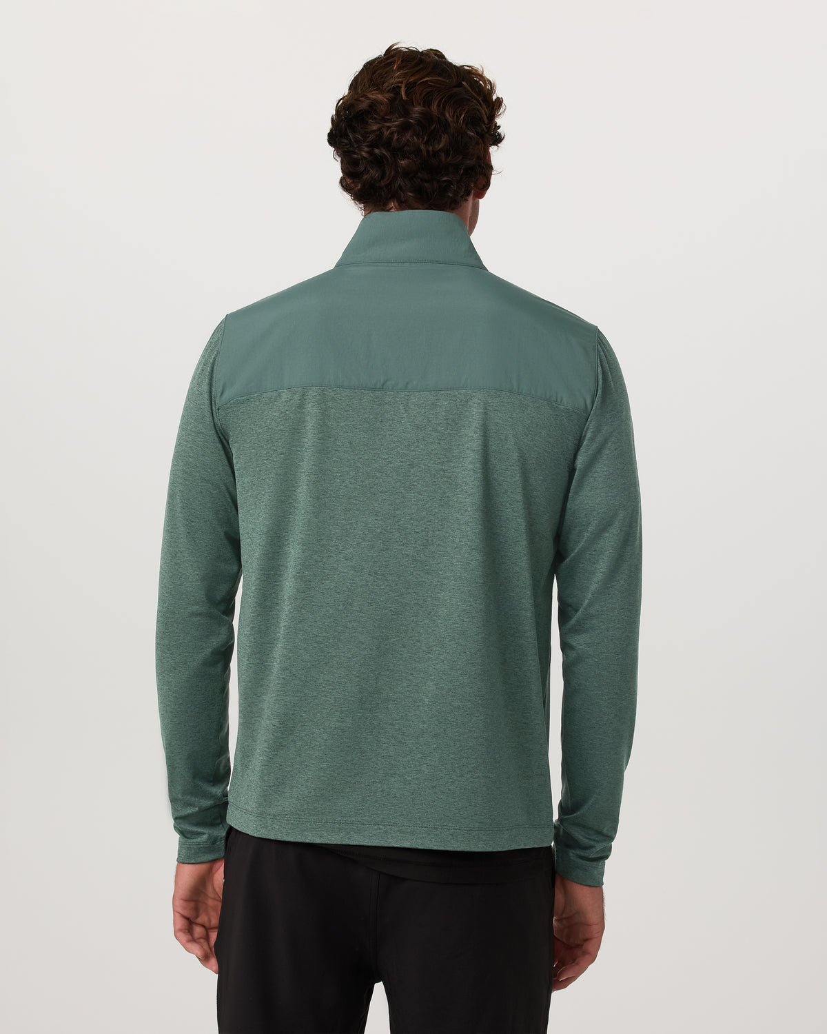 Men Vuori Sunday Element 1/2 Zip Agate Green Heather Pullover
