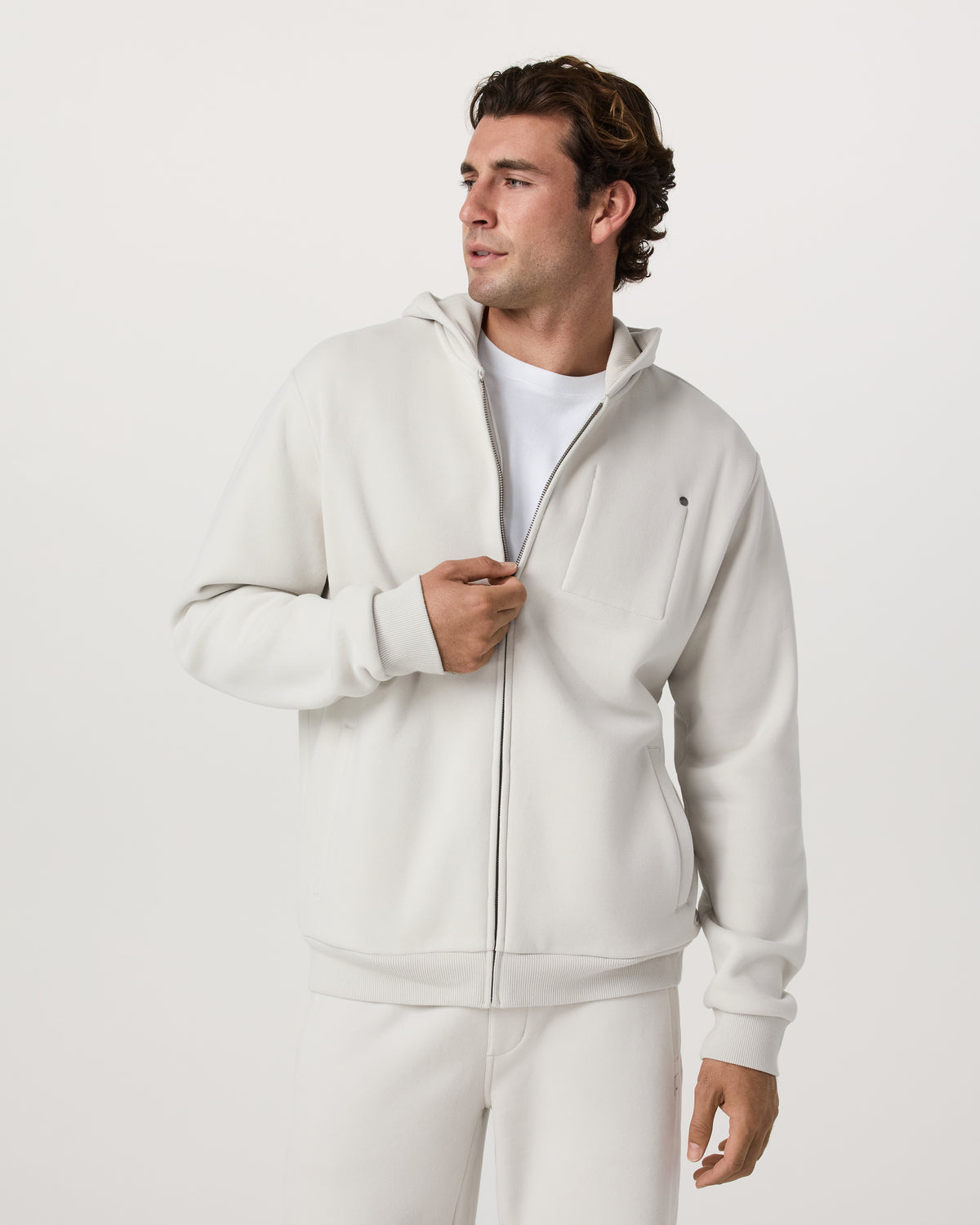 Men Vuori Seaside Full Zip 2.0 Men's Salt Full Zip Hoodie