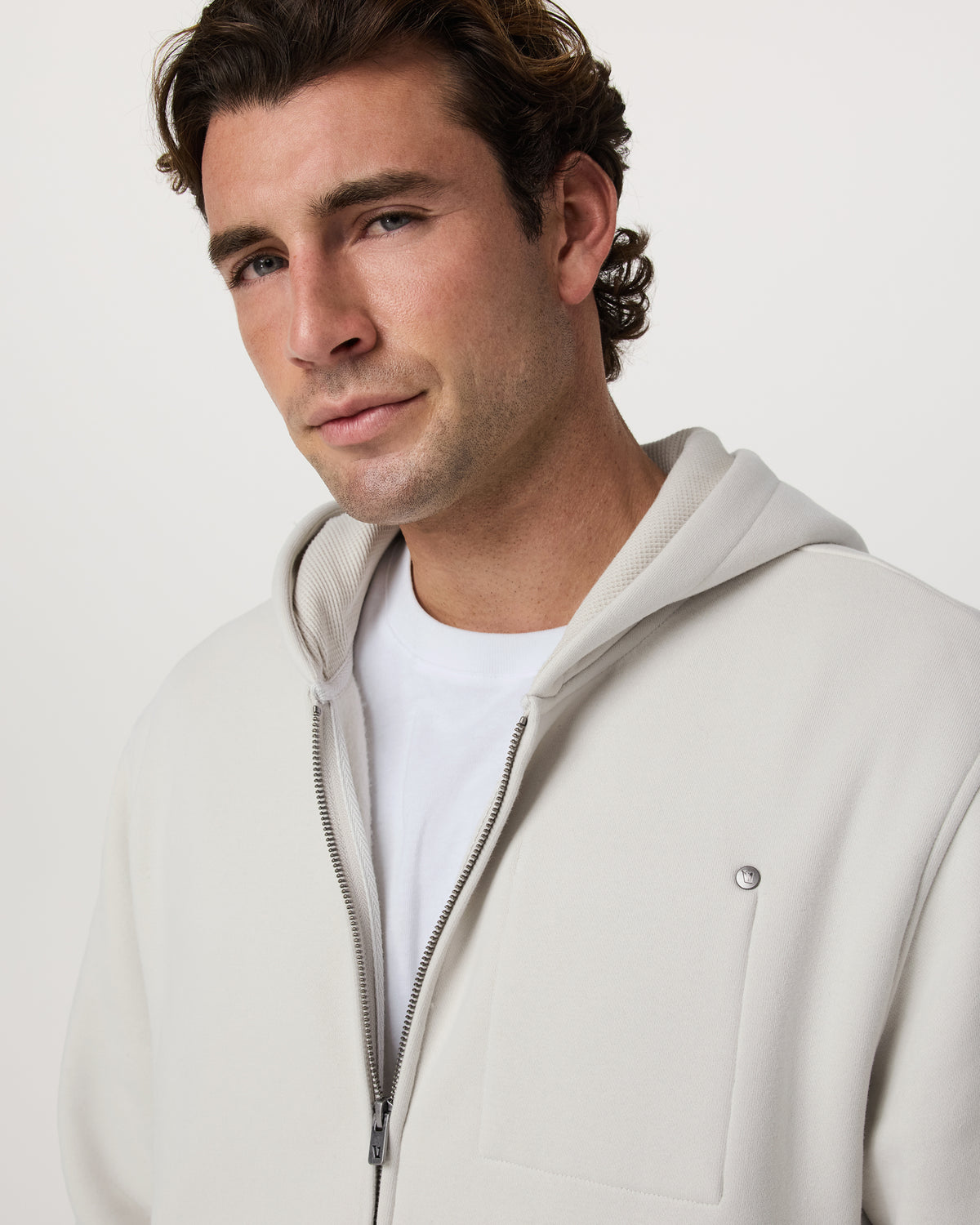 Men Vuori Seaside Full Zip 2.0 Men's Salt Full Zip Hoodie