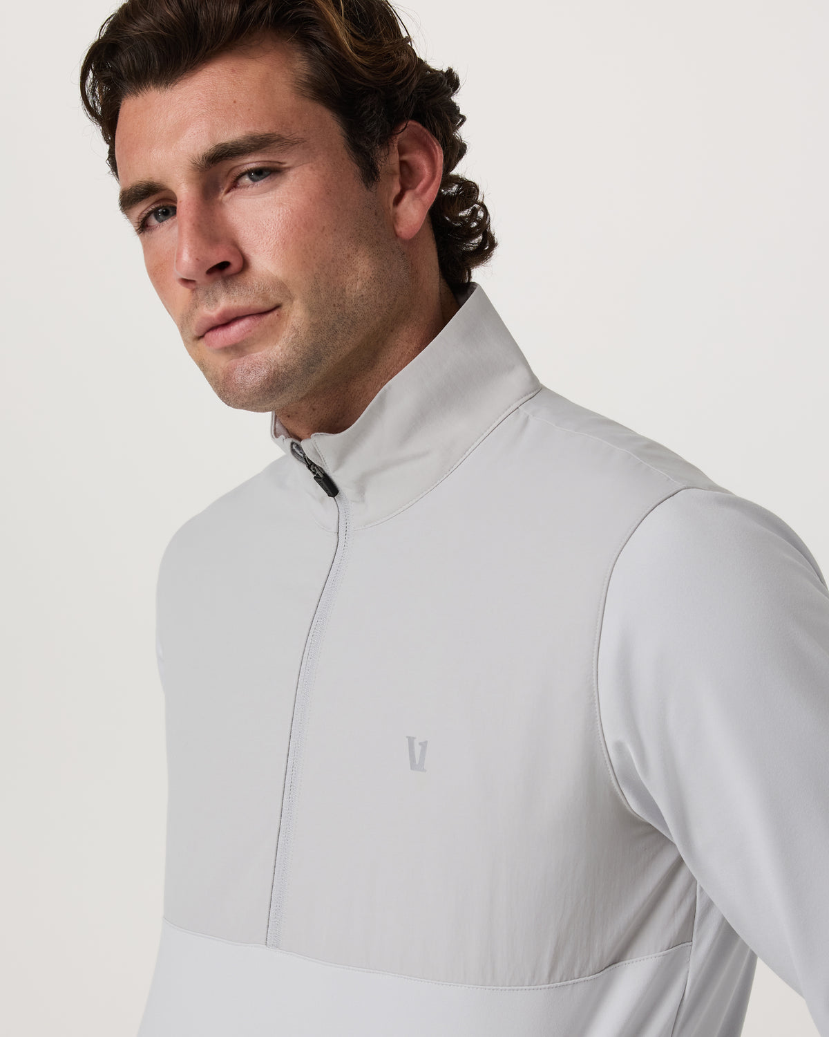 Men Vuori Sunday Element 1/2 Zip Men's Frost Grey Pullover