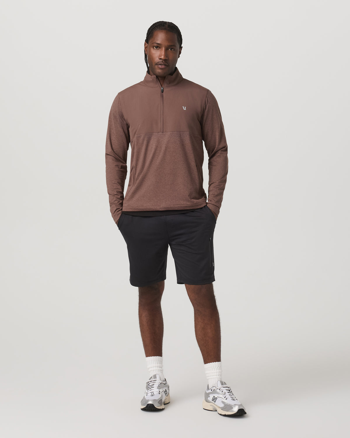 Men Vuori Sunday Element Half Zip Men's Sable Heather Layer