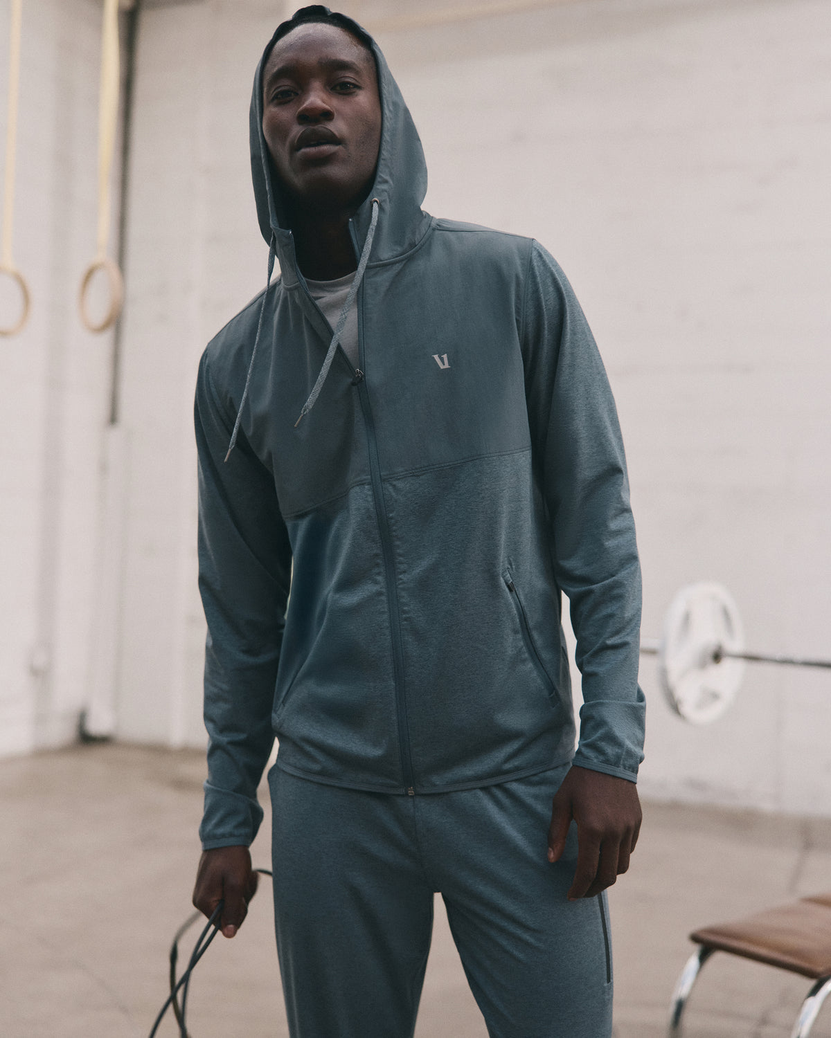 Men Vuori Sunday Element Jacket Men's Blue Sea Heather Jacket