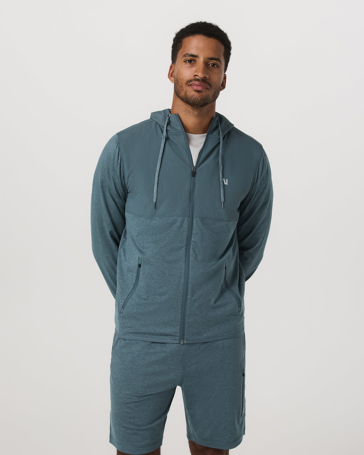Men Vuori Sunday Element Jacket Men's Blue Sea Heather Jacket
