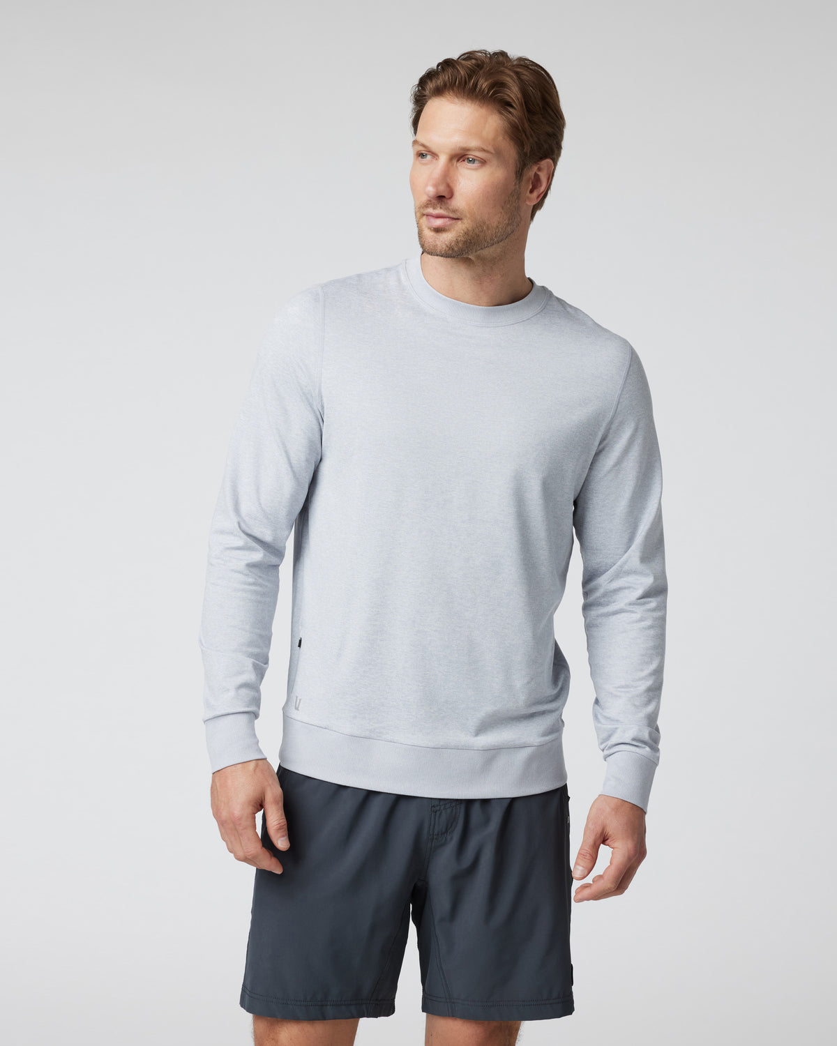 Men Vuori Ponto Performance Crew Men's Platinum White Pullover
