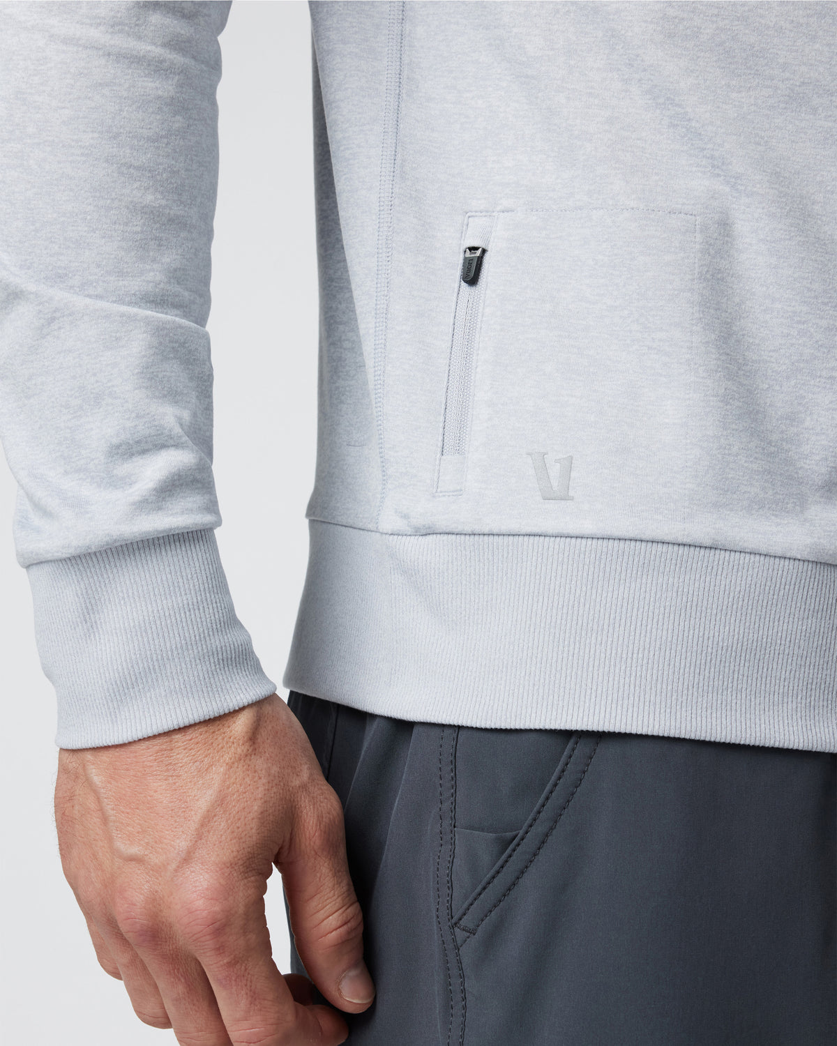 Men Vuori Ponto Performance Crew Men's Platinum White Pullover