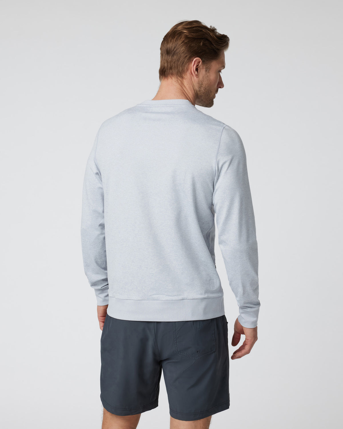 Men Vuori Ponto Performance Crew Men's Platinum White Pullover