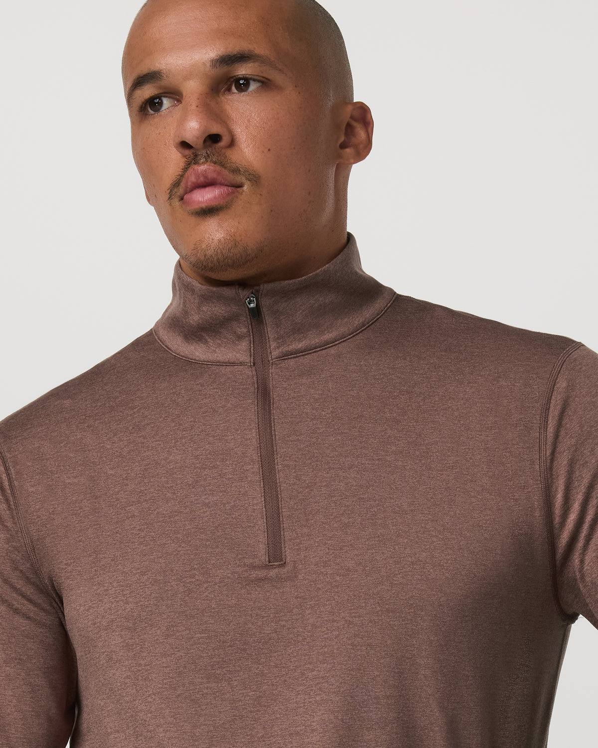 Men Vuori Ponto Half Zip Mock Neck Men's Sable Heather Layer