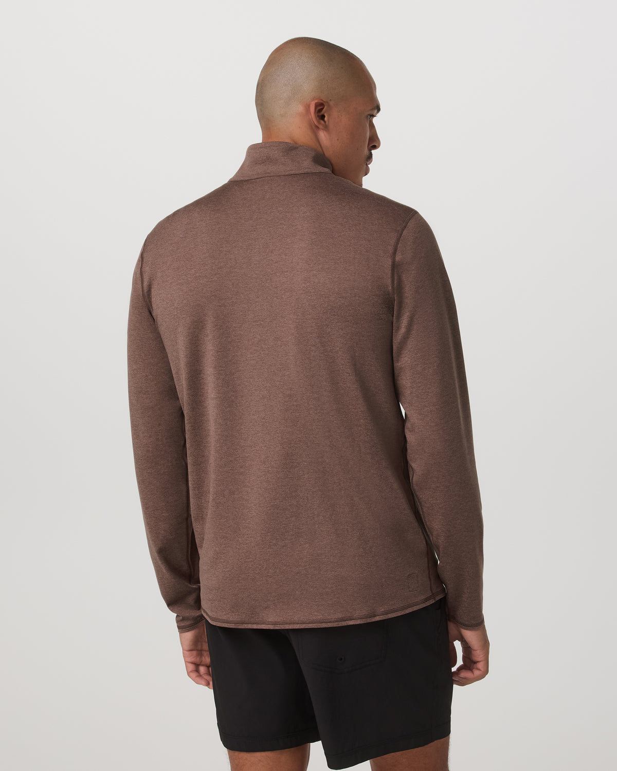 Men Vuori Ponto Half Zip Mock Neck Men's Sable Heather Layer