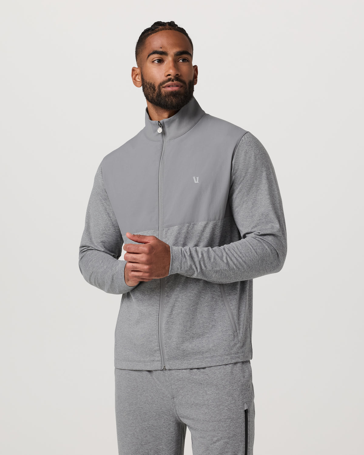 Men Vuori Sunday Element Track Jacket Men's Grey Heather