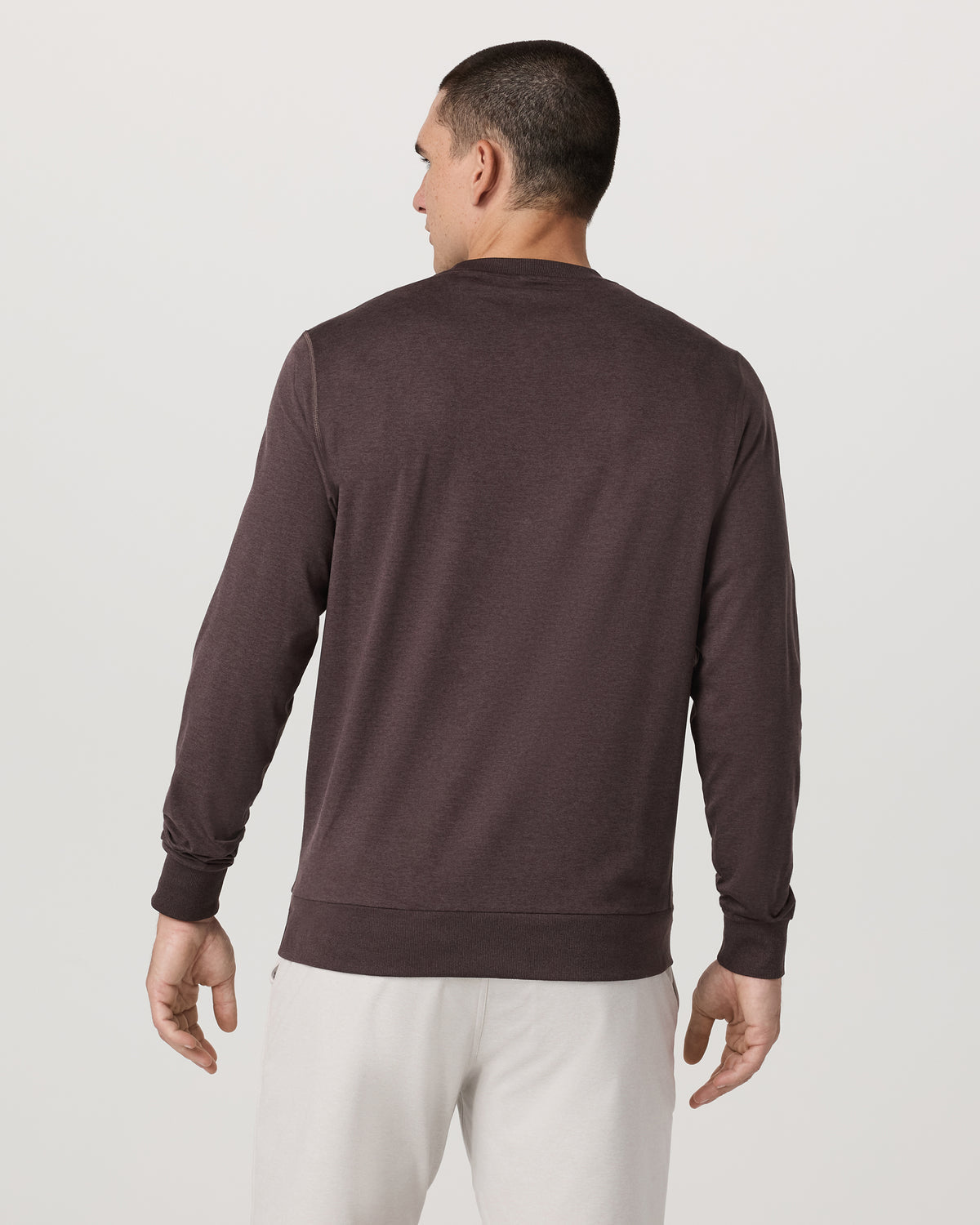 Men Vuori Ponto Performance Crew Men's Sangria Heather Crew Neck