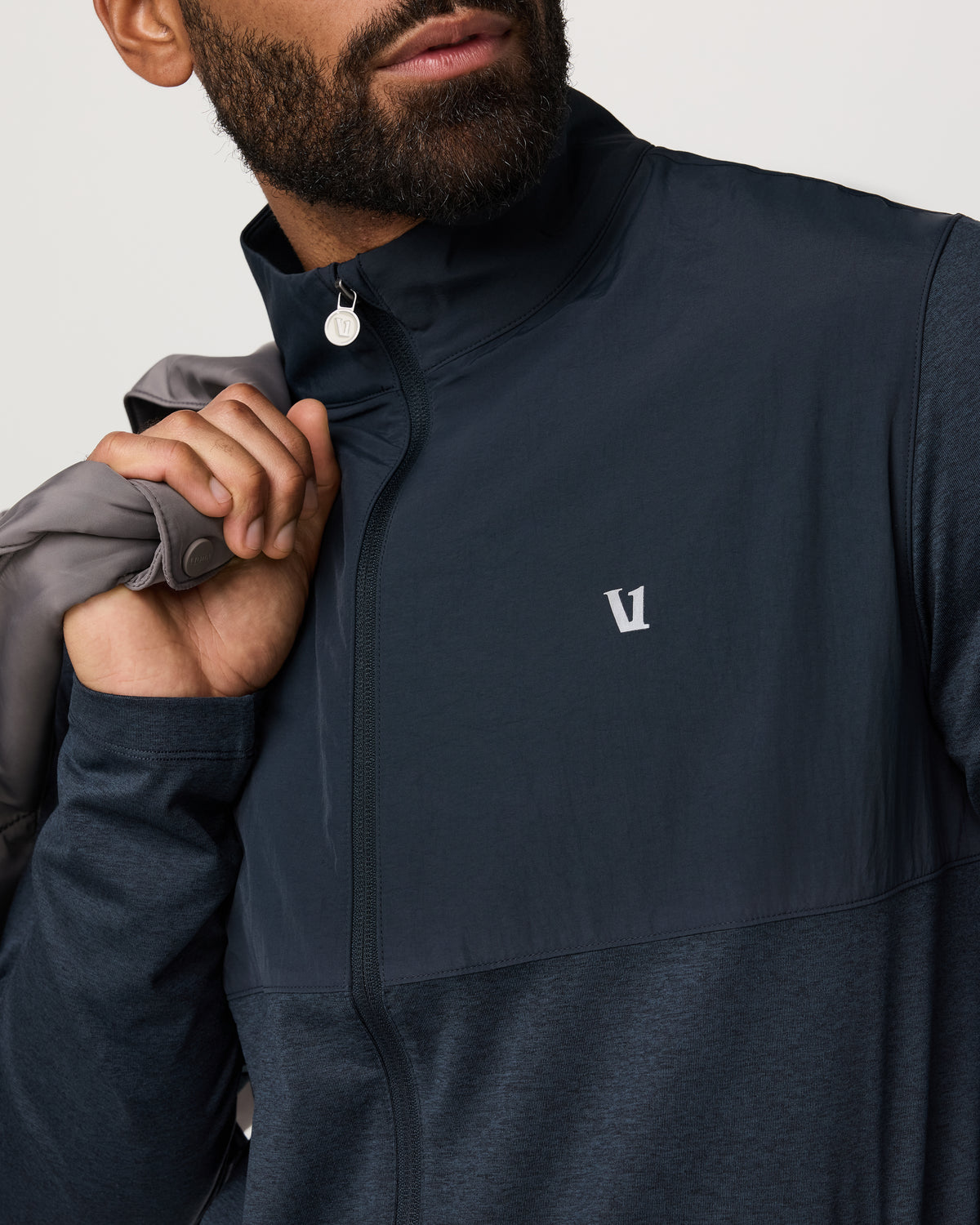Men Vuori Sunday Element Track Jacket Men's Ink Heather Jacket